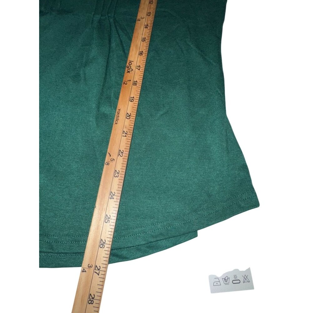 Emerald Green Collared Polo Shirt Soft Stretch Fabric Womens Large - Picture 8 of 9
